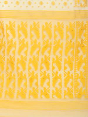 Off white woven silk cotton saree  3