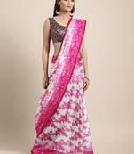 White Woven Silk Cotton Saree Without Blouse