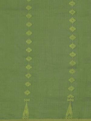 Green woven silk cotton saree  3