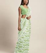 Green woven silk cotton saree 