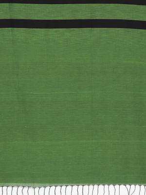 Green woven pure cotton saree with blouse 4