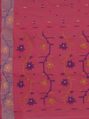 Magenta woven silk cotton saree  3