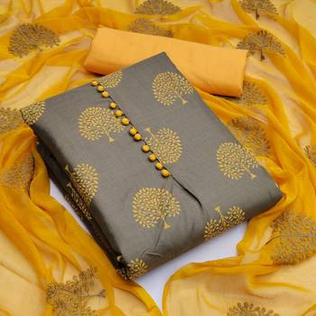 Grey printed cotton salwar 1