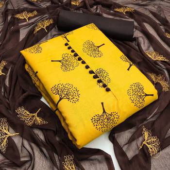 Yellow printed cotton salwar 1