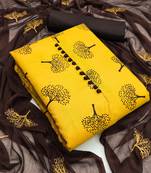 Yellow printed cotton salwar
