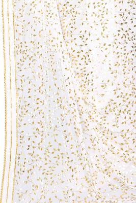 White woven lycra saree with blouse 5