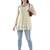Seva Chikan Hand Embroidered Beige Faux Georgette Chikankari Top With Slip
