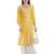 Seva Chikan Hand Embroidered Yellow Cotton Lucknowi Chikankari Angarkha Kurti