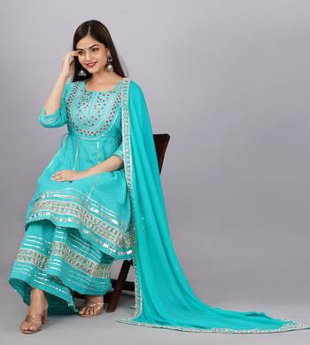 Women's Cotton Kurta With Sharara And Duptta Sets 3