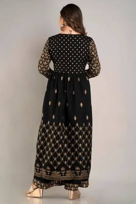 Women's Beautiful Heavy Printed Anarkali Kurti With Printed Palazzo And Dupatta  2