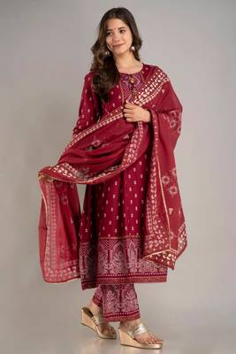 Women's Beautiful Rayon Printed Anarkali Kurta With Plazzo And Dupatta Sets 4
