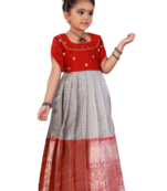 Shivangi Girls Grey Checks Golden Rose LG