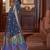 Navy blue woven silk saree with blouse