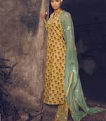 Yellow digital print cotton salwar