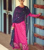 Magenta digital print cotton salwar