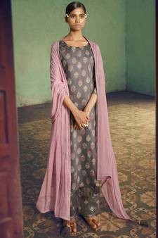 Grey digital print cotton salwar