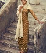 Brown digital print cotton salwar