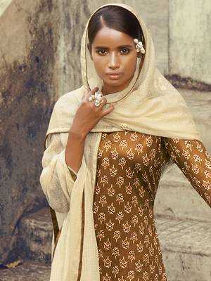 Brown digital print cotton salwar 3