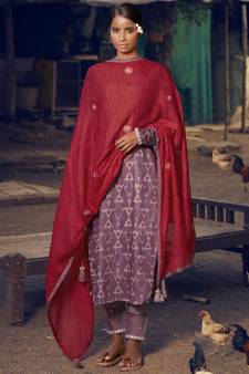 Purple digital print cotton salwar