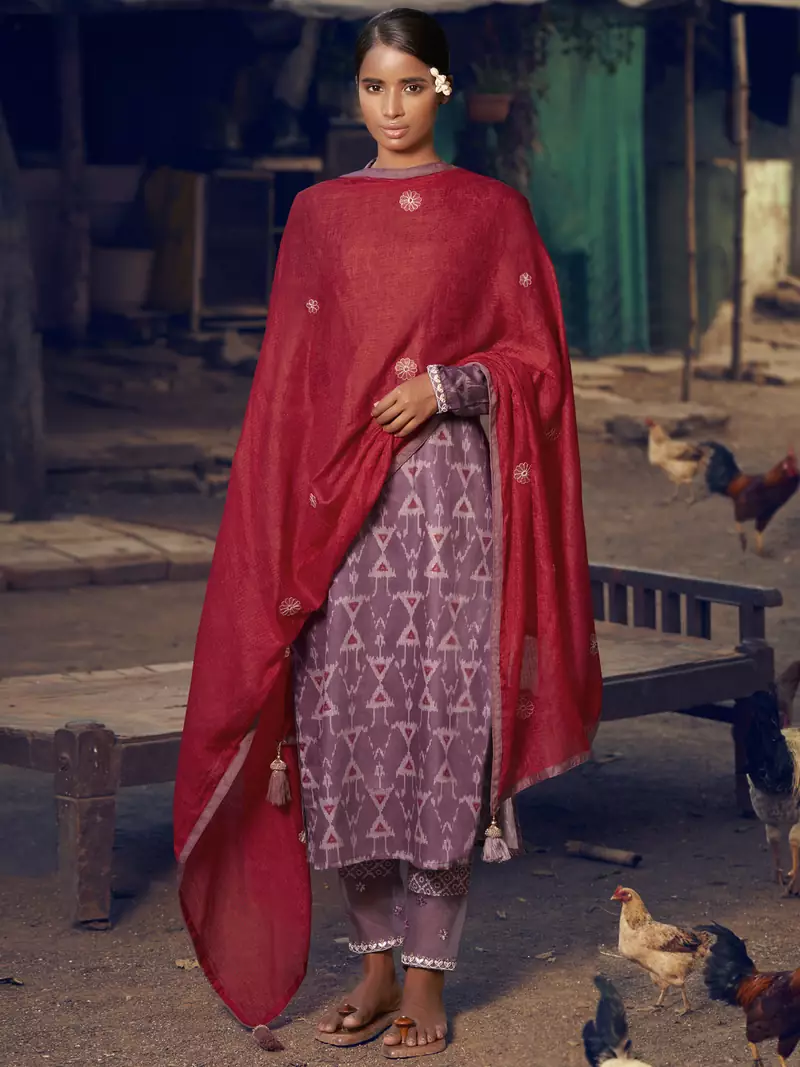 Purple digital print cotton salwar
