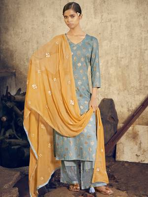 Sky blue digital print cotton salwar 1