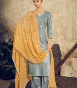 Sky blue digital print cotton salwar