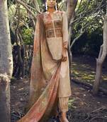 Cream digital print cotton salwar