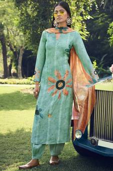 Green digital print cotton salwar