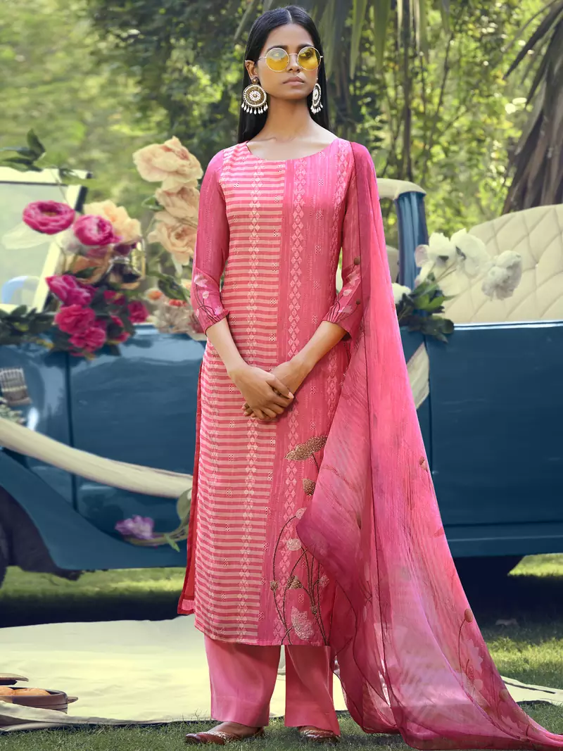 Pink digital print cotton salwar