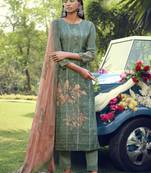 Olive digital print cotton salwar