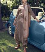 Brown digital print cotton salwar