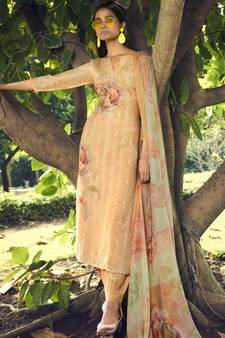 Peach digital print cotton salwar