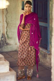 Orange digital print cotton salwar