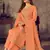 Orange jacquard cotton salwar