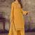 Yellow jacquard cotton salwar