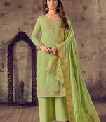 Green jacquard cotton salwar