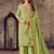 Green jacquard cotton salwar