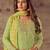 Green jacquard cotton salwar