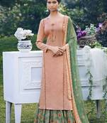 Peach embroidered satin salwar