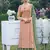 Peach embroidered satin salwar