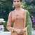 Peach embroidered satin salwar