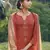 Coral embroidered satin salwar