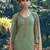 Green embroidered satin salwar