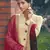 Cream embroidered satin salwar