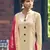 Cream embroidered satin salwar