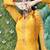 Yellow embroidered satin salwar