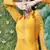 Yellow embroidered satin salwar