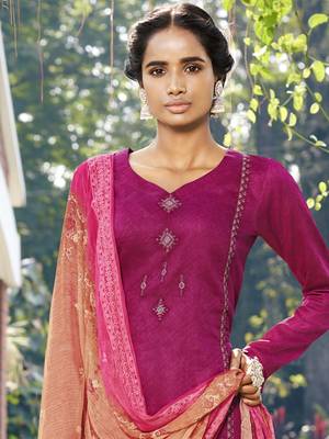 Magenta embroidered satin salwar 3