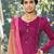 Magenta embroidered satin salwar