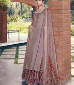 Orange embroidered satin salwar